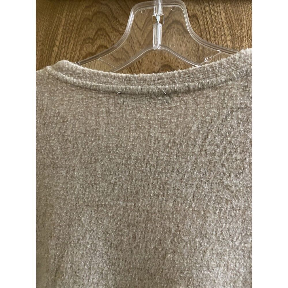 ZARA TRAFALUC HIGH LOW SWEATER SHORT SLEEVE OVERSIZED WOMENS SIZE SMALL BEIGE - Picture 10 of 10
